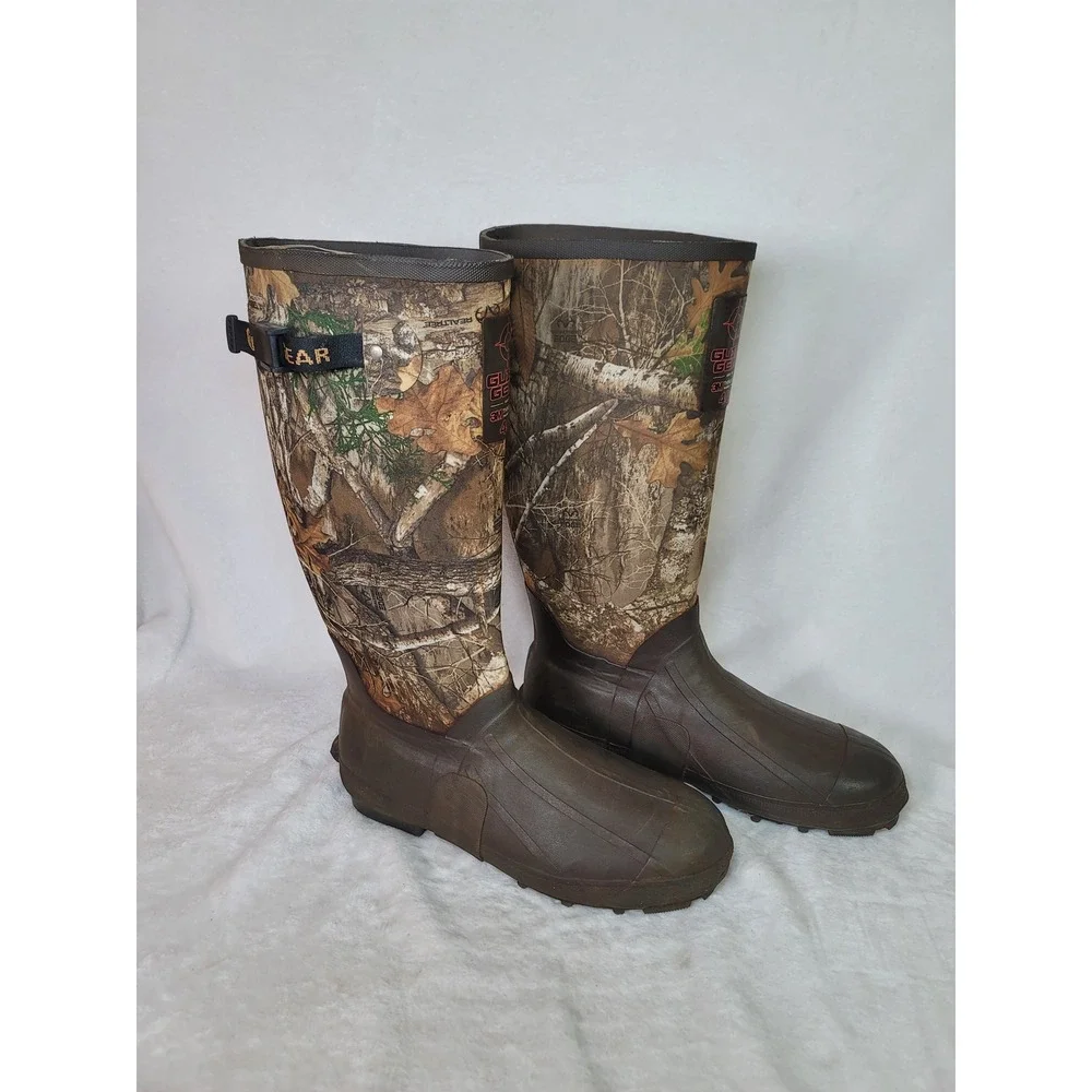 Guide Gear Mens Realtree Edge Camo Rubber Hunting Boots 400g Thinsulate Size 11